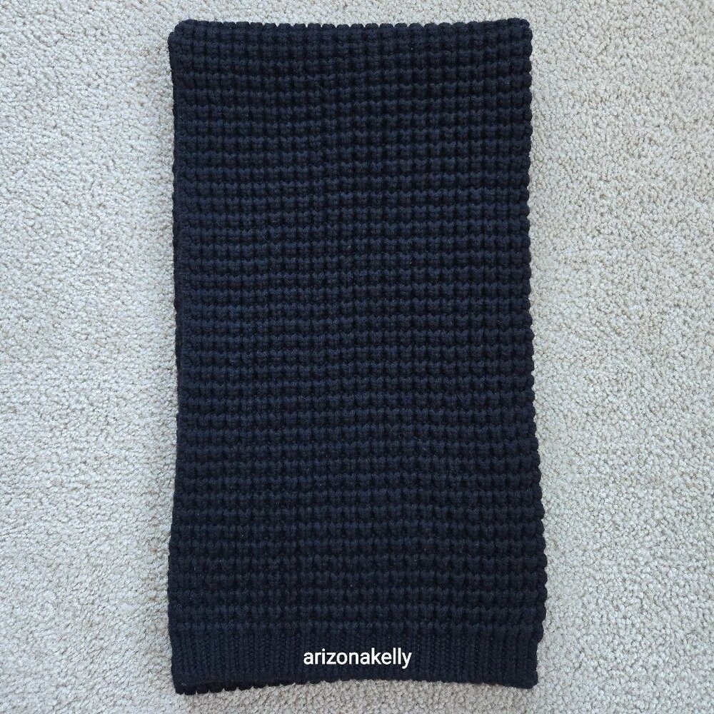 Club Monaco Cashmere {{THICK}} Chunky Oversized Black Knit Scarf Textured